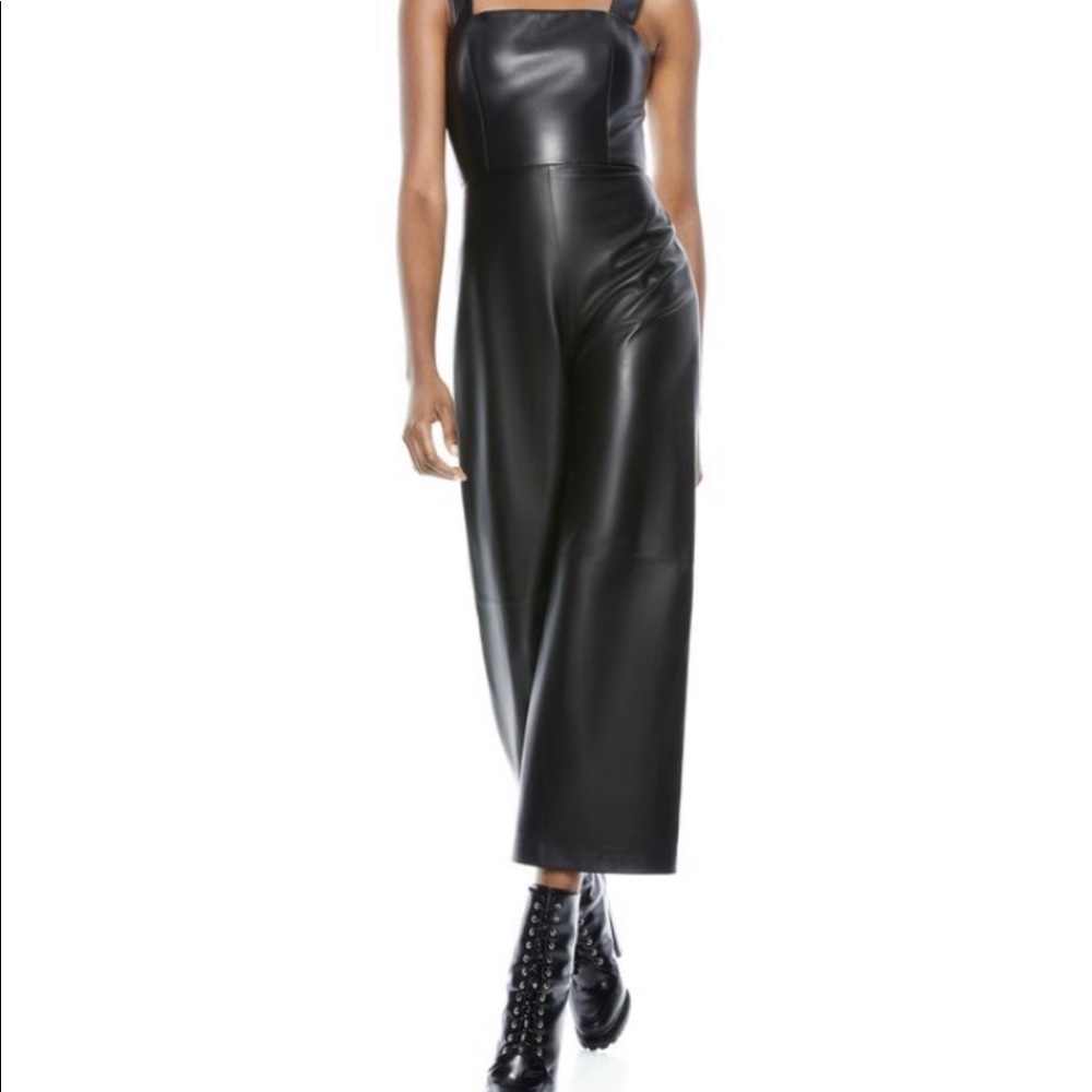 Alice + Olivia Avelina Vegan Leather jumpsuit